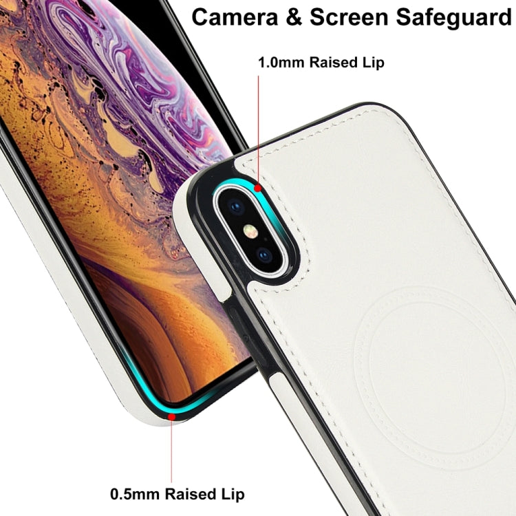 Retro Leather Invisible Stand MagSafe Phone Case, For iPhone X / XS, For iPhone XR, For iPhone XS Max