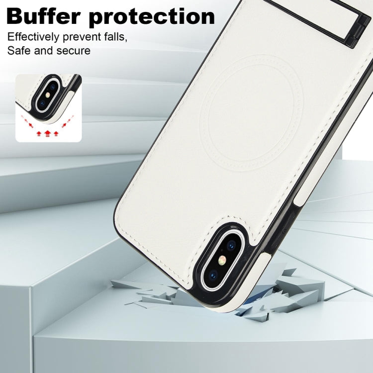 Retro Leather Invisible Stand MagSafe Phone Case, For iPhone X / XS, For iPhone XR, For iPhone XS Max