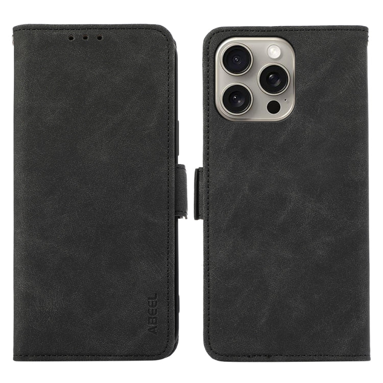 ABEEL Frosted Magnetic RFID Leather Phone Case, For iPhone 16, For iPhone 15 Pro Max, For iPhone 15 Pro, For iPhone 15 Plus