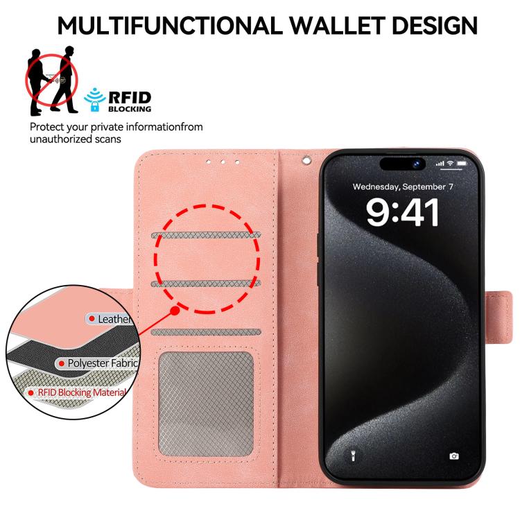 ABEEL Frosted Magnetic RFID Leather Phone Case, For iPhone 16e / 17e, For iPhone 17 Pro Max, For iPhone 17 Pro, For iPhone 17