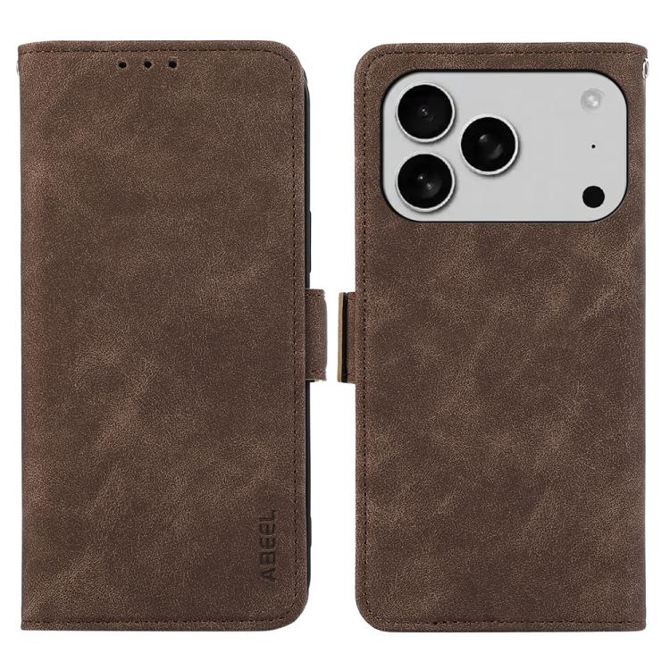 ABEEL Frosted Magnetic RFID Leather Phone Case, For iPhone 16e / 17e, For iPhone 17 Pro Max, For iPhone 17 Pro, For iPhone 17