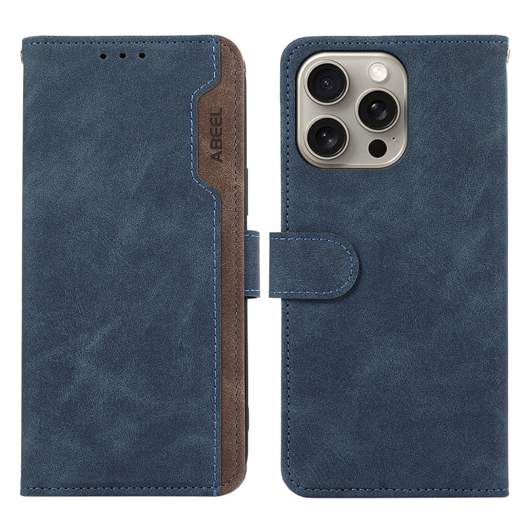 ABEEL Color Block Magnetic RFID Leather Phone Case, For iPhone 12 / 12 Pro, For iPhone 12 Pro Max