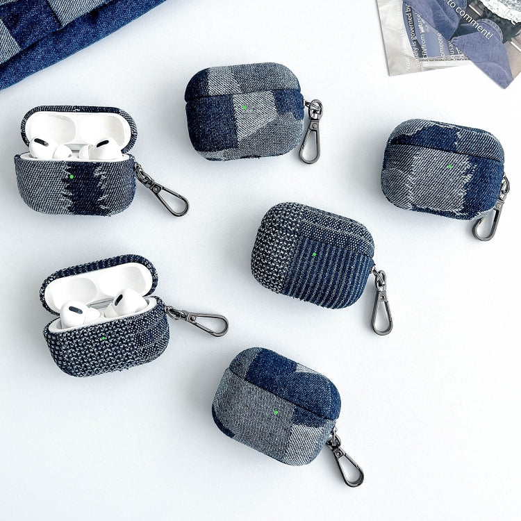 Stitching Denim Cloth Bluetooth Earphone Protective Case, For AirPods Pro 2, For AirPods 3, For AirPods Pro
