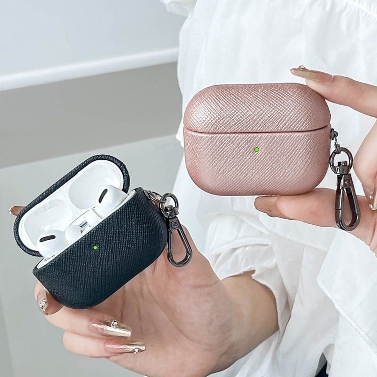 Cross Texture PU Leather Bluetooth Earphone Protective Case, For AirPods Pro 2, For AirPods 3