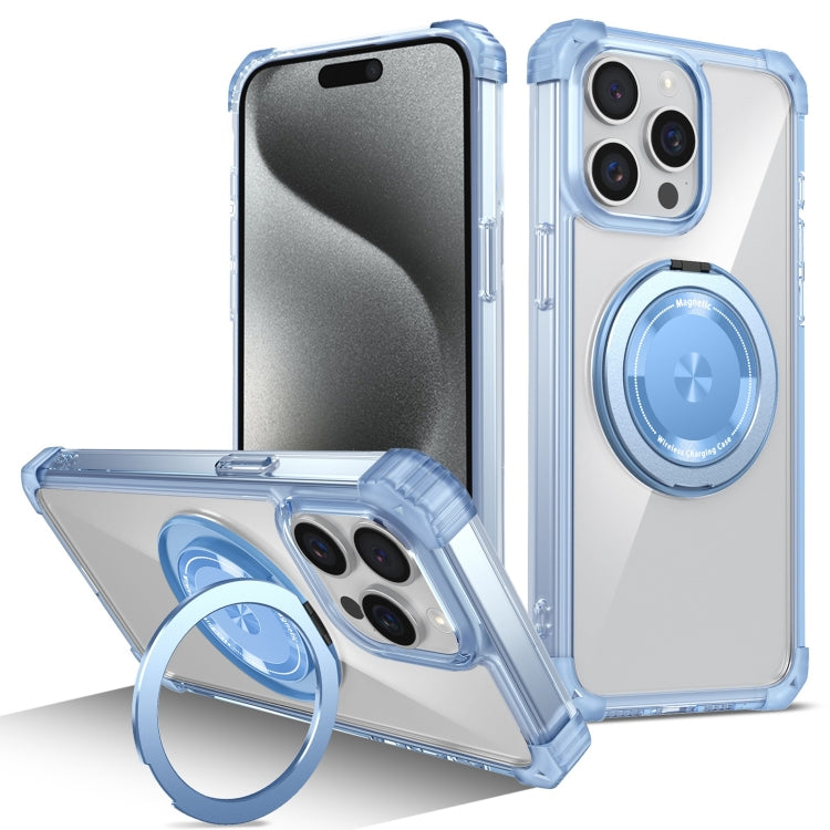 Gold Shield CD Pattern MagSafe Magnetic Phone Case with Rotating Stand, For iPhone 15 Pro Max, For iPhone 15 Pro, For iPhone 15 Plus, For iPhone 15