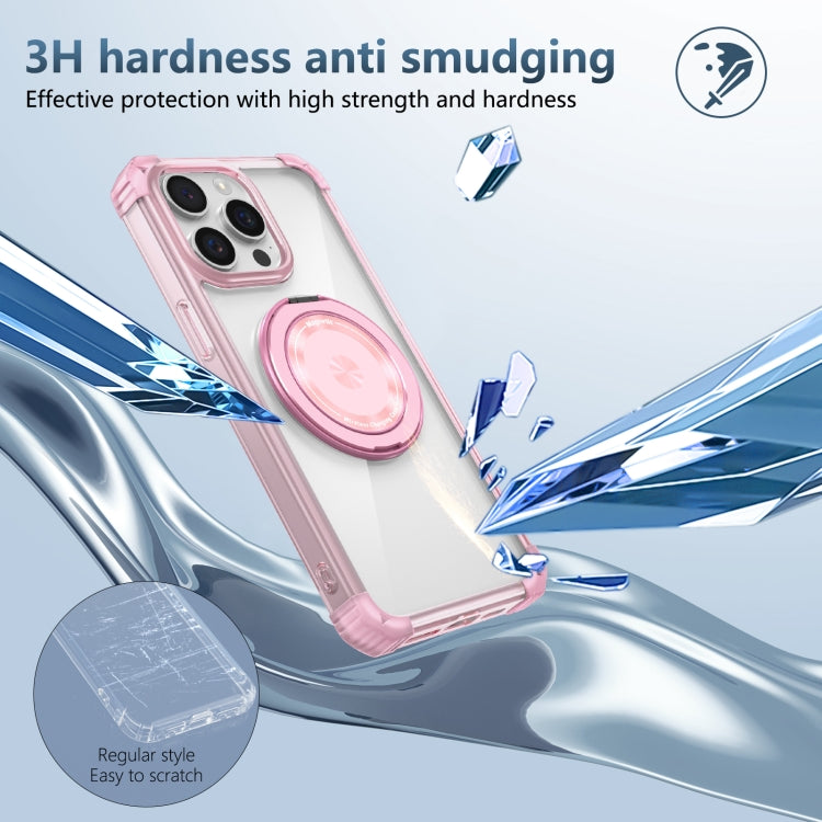 Gold Shield CD Pattern MagSafe Magnetic Phone Case with Rotating Stand, For iPhone 14 Plus, For iPhone 14, For iPhone 14 Pro, For iPhone 14 Pro Max
