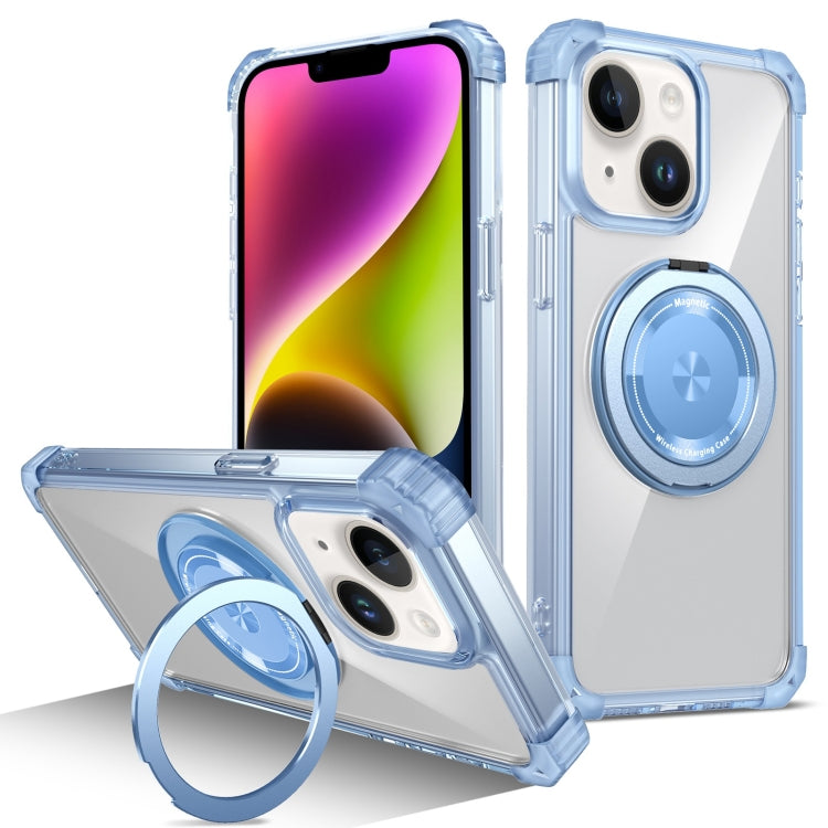 Gold Shield CD Pattern MagSafe Magnetic Phone Case with Rotating Stand, For iPhone 14 Plus, For iPhone 14, For iPhone 14 Pro, For iPhone 14 Pro Max
