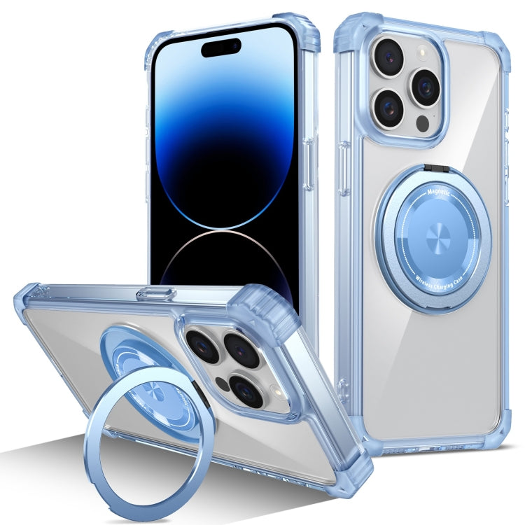Gold Shield CD Pattern MagSafe Magnetic Phone Case with Rotating Stand, For iPhone 14 Plus, For iPhone 14, For iPhone 14 Pro, For iPhone 14 Pro Max