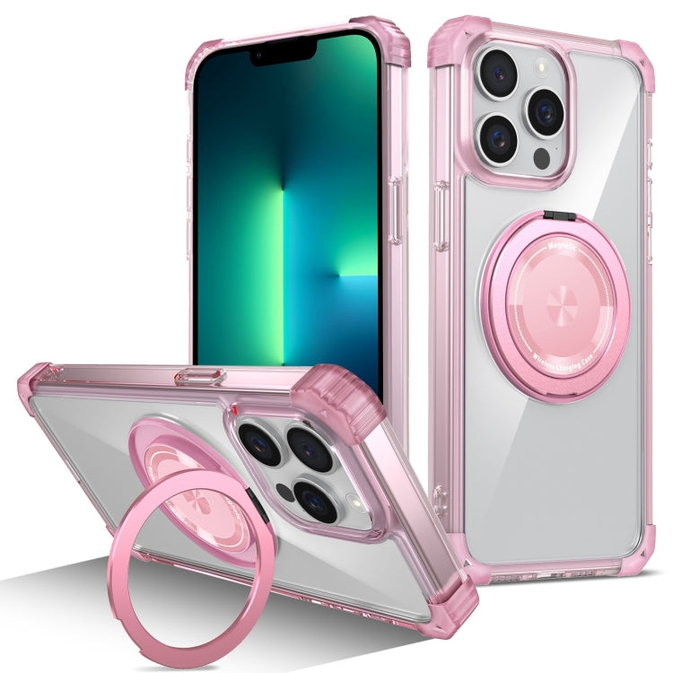 Gold Shield CD Pattern MagSafe Magnetic Phone Case with Rotating Stand, For iPhone 13 Pro Max, For iPhone 13 Pro, For iPhone 13, For iPhone 12