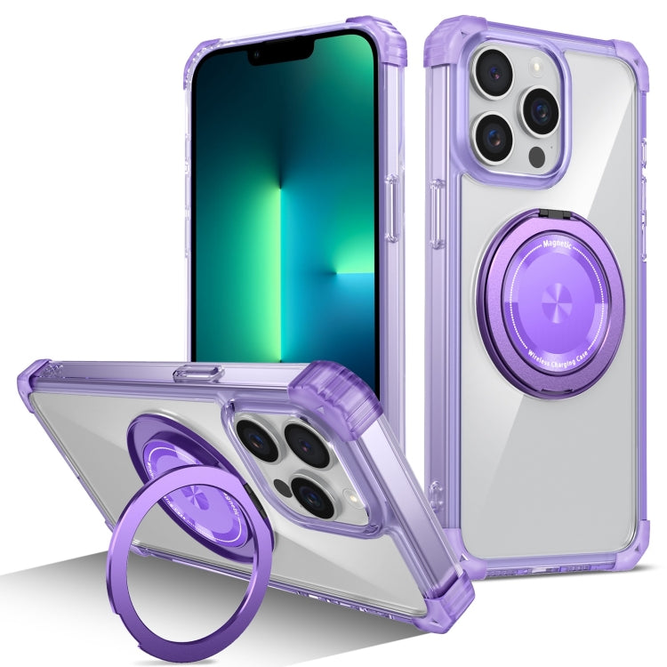 Gold Shield CD Pattern MagSafe Magnetic Phone Case with Rotating Stand, For iPhone 13 Pro Max, For iPhone 13 Pro, For iPhone 13, For iPhone 12