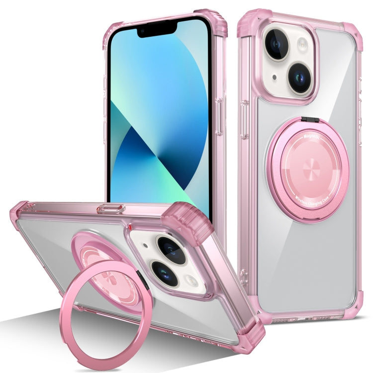 Gold Shield CD Pattern MagSafe Magnetic Phone Case with Rotating Stand, For iPhone 13 Pro Max, For iPhone 13 Pro, For iPhone 13, For iPhone 12