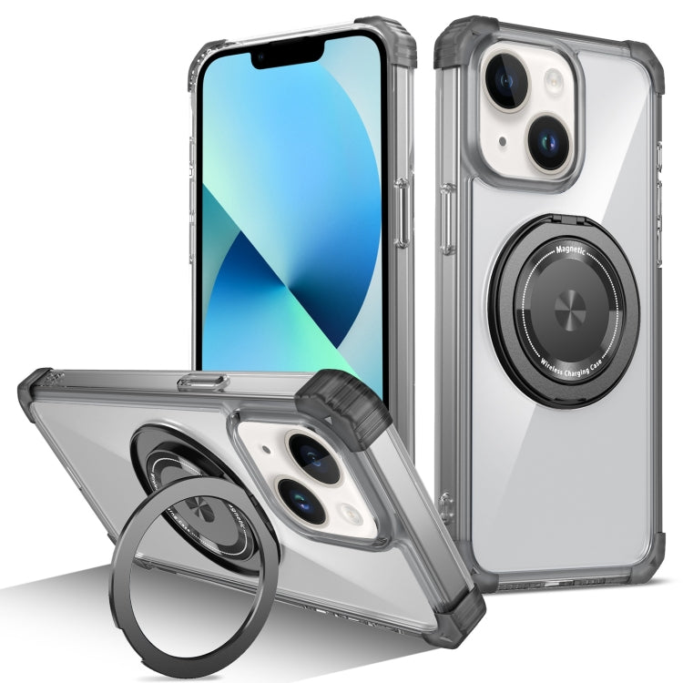 Gold Shield CD Pattern MagSafe Magnetic Phone Case with Rotating Stand, For iPhone 13 Pro Max, For iPhone 13 Pro, For iPhone 13, For iPhone 12