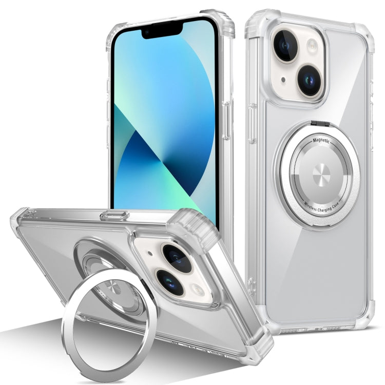 Gold Shield CD Pattern MagSafe Magnetic Phone Case with Rotating Stand, For iPhone 13 Pro Max, For iPhone 13 Pro, For iPhone 13, For iPhone 12