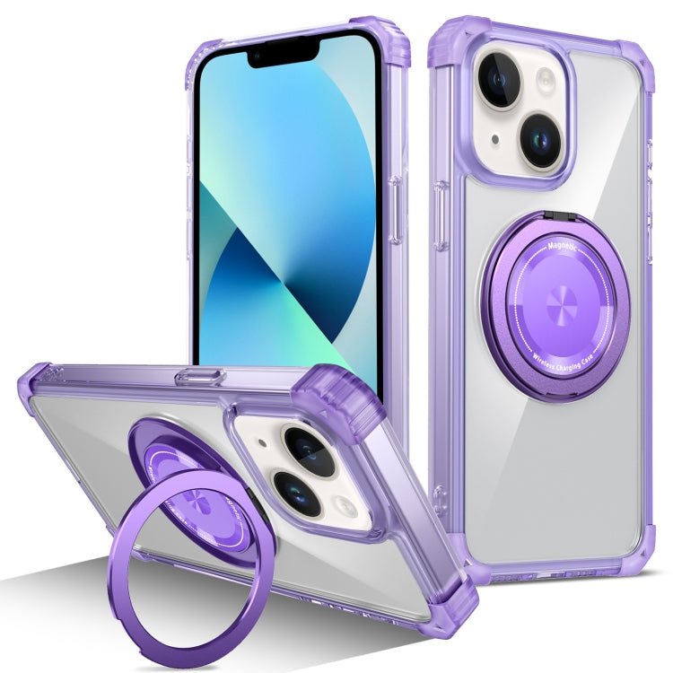 Gold Shield CD Pattern MagSafe Magnetic Phone Case with Rotating Stand, For iPhone 13 Pro Max, For iPhone 13 Pro, For iPhone 13, For iPhone 12