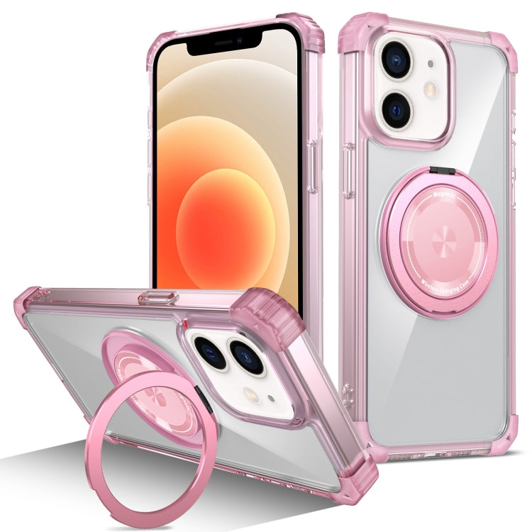 Gold Shield CD Pattern MagSafe Magnetic Phone Case with Rotating Stand, For iPhone 13 Pro Max, For iPhone 13 Pro, For iPhone 13, For iPhone 12
