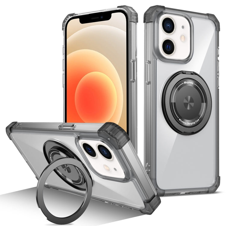 Gold Shield CD Pattern MagSafe Magnetic Phone Case with Rotating Stand, For iPhone 13 Pro Max, For iPhone 13 Pro, For iPhone 13, For iPhone 12