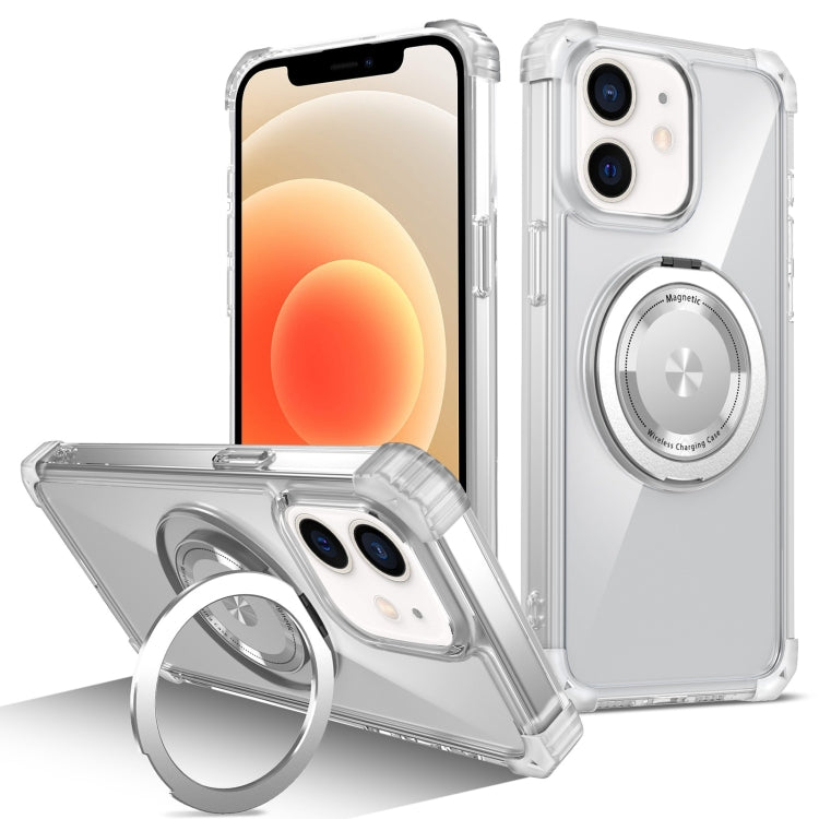 Gold Shield CD Pattern MagSafe Magnetic Phone Case with Rotating Stand, For iPhone 13 Pro Max, For iPhone 13 Pro, For iPhone 13, For iPhone 12