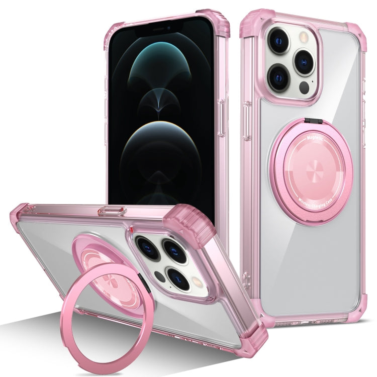 Gold Shield CD Pattern MagSafe Magnetic Phone Case with Rotating Stand, For iPhone 12 Pro Max, For iPhone 12 Pro