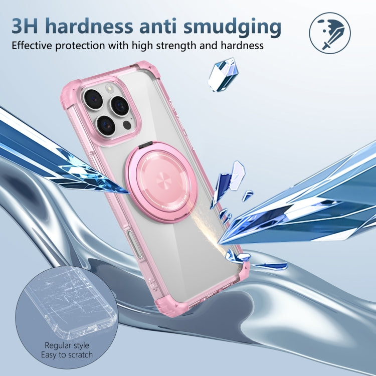 Gold Shield CD Pattern MagSafe Magnetic Phone Case with Rotating Stand, For iPhone 16 Pro Max, For iPhone 16 Pro, For iPhone 16 Plus, For iPhone 16