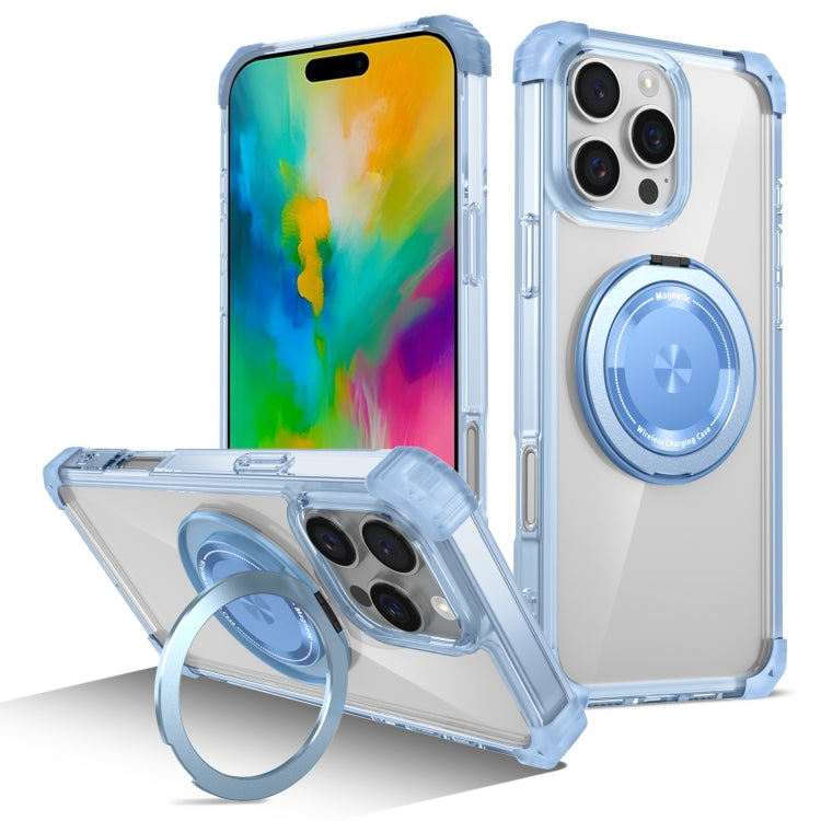 Gold Shield CD Pattern MagSafe Magnetic Phone Case with Rotating Stand, For iPhone 16 Pro Max, For iPhone 16 Pro, For iPhone 16 Plus, For iPhone 16