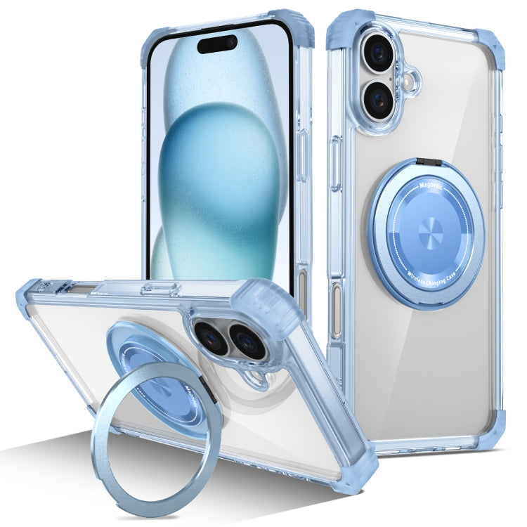 Gold Shield CD Pattern MagSafe Magnetic Phone Case with Rotating Stand, For iPhone 16 Pro Max, For iPhone 16 Pro, For iPhone 16 Plus, For iPhone 16