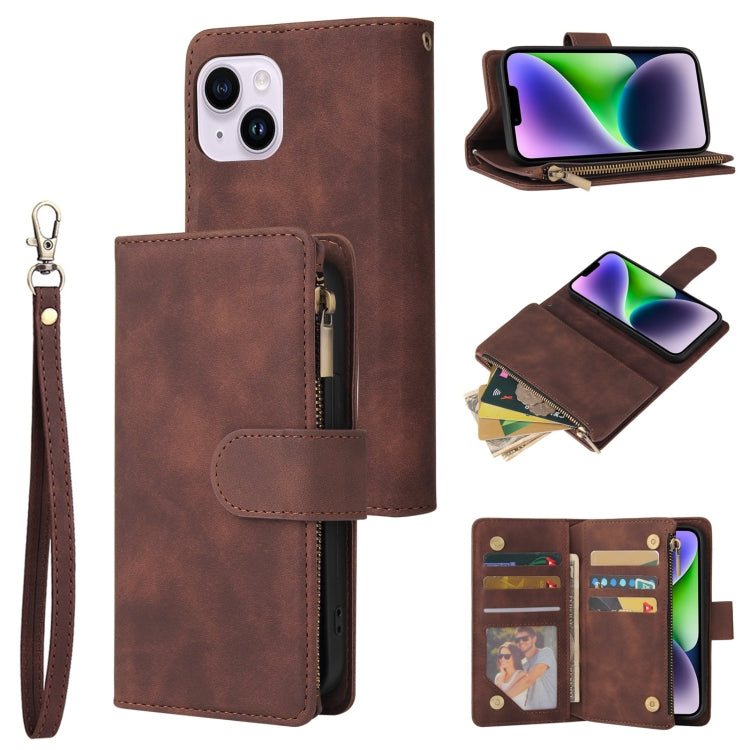 Multifunctional Multi-Card Wallet Phone Leather Case, For iPhone 15 Pro Max, For iPhone 15 Pro, For iPhone 15 Plus, For iPhone 15