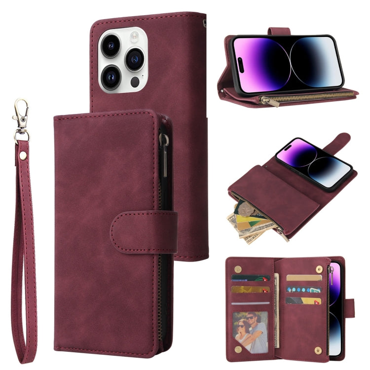 Multifunctional Multi-Card Wallet Phone Leather Case, For iPhone 15 Pro Max, For iPhone 15 Pro, For iPhone 15 Plus, For iPhone 15