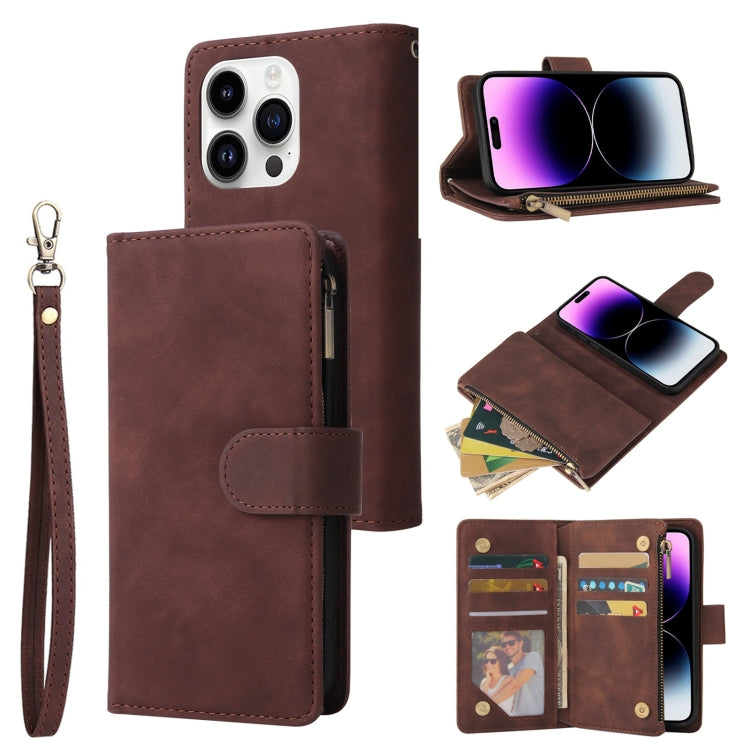 Multifunctional Multi-Card Wallet Phone Leather Case, For iPhone 15 Pro Max, For iPhone 15 Pro, For iPhone 15 Plus, For iPhone 15