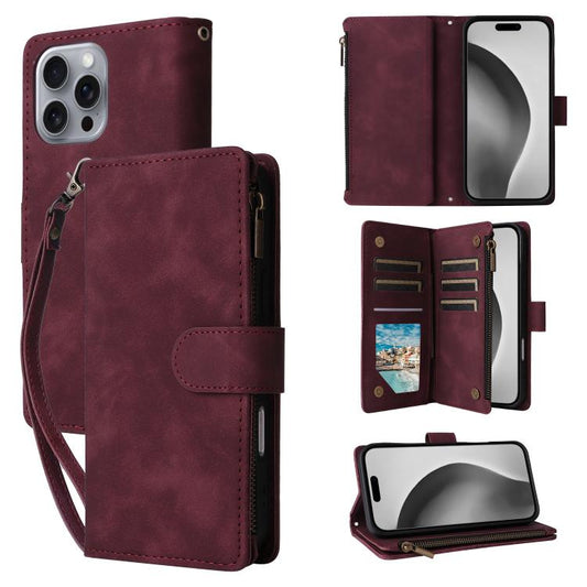 Multifunctional Multi-Card Wallet Phone Leather Case, For iPhone 16 Pro Max, For iPhone 16 Pro, For iPhone 16 Plus, For iPhone 16