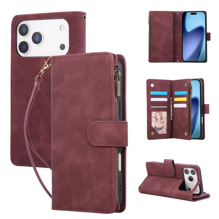 Multifunctional Multi-Card Wallet Phone Leather Case, For iPhone 17 Pro Max, For iPhone 17 Pro, For iPhone 17, For iPhone Air