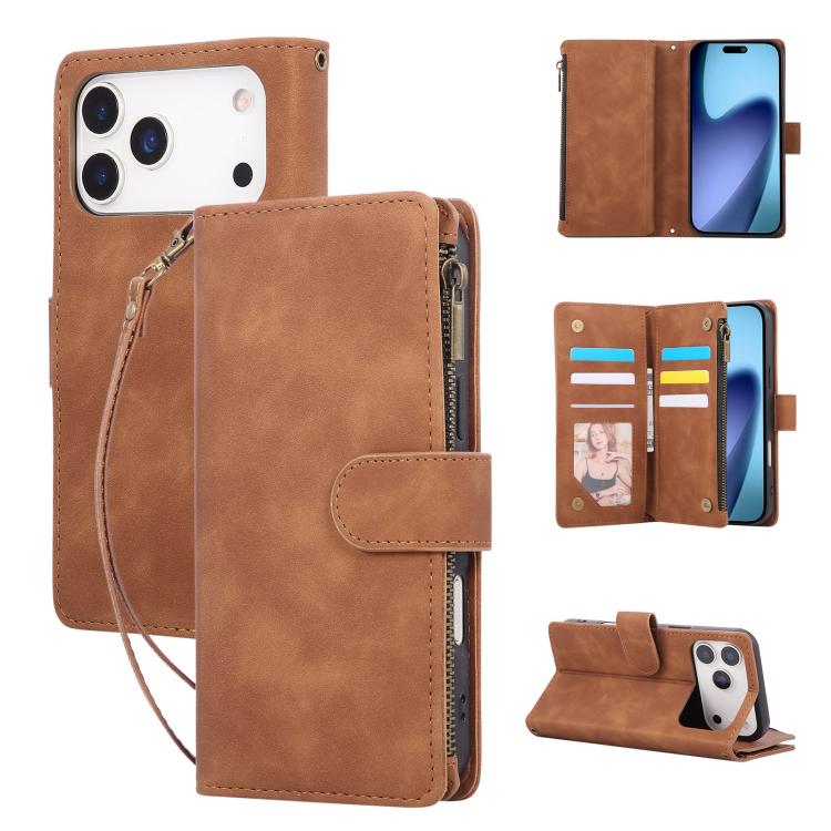 Multifunctional Multi-Card Wallet Phone Leather Case, For iPhone 17 Pro Max, For iPhone 17 Pro, For iPhone 17, For iPhone Air
