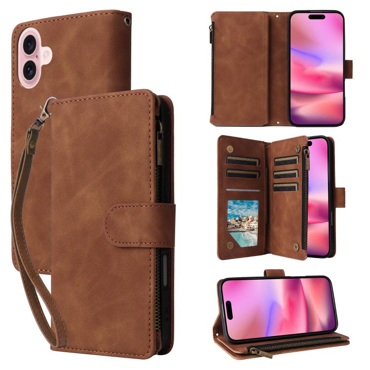 Multifunctional Multi-Card Wallet Phone Leather Case, For iPhone 17 Pro Max, For iPhone 17 Pro, For iPhone 17, For iPhone Air
