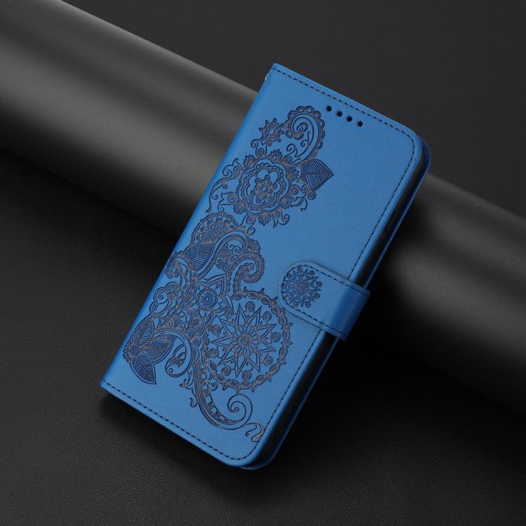 Datura Flower Embossed Flip Leather Phone Case, For iPhone 17 Air, iPhone 16e, For iPhone 16 Pro Max