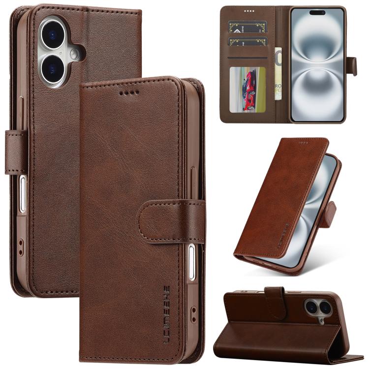 LC.IMEEKE Calf Texture Horizontal Flip Leather Case, For iPhone 17 Pro Max, For iPhone 17 Pro, For iPhone 17, For iPhone 17 Air