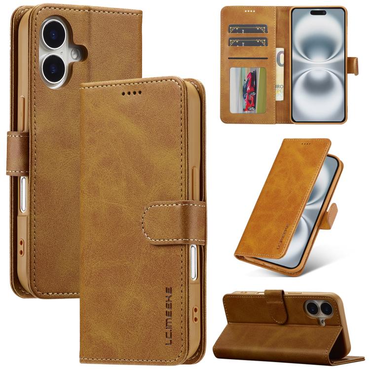 LC.IMEEKE Calf Texture Horizontal Flip Leather Case, For iPhone 17 Pro Max, For iPhone 17 Pro, For iPhone 17, For iPhone 17 Air