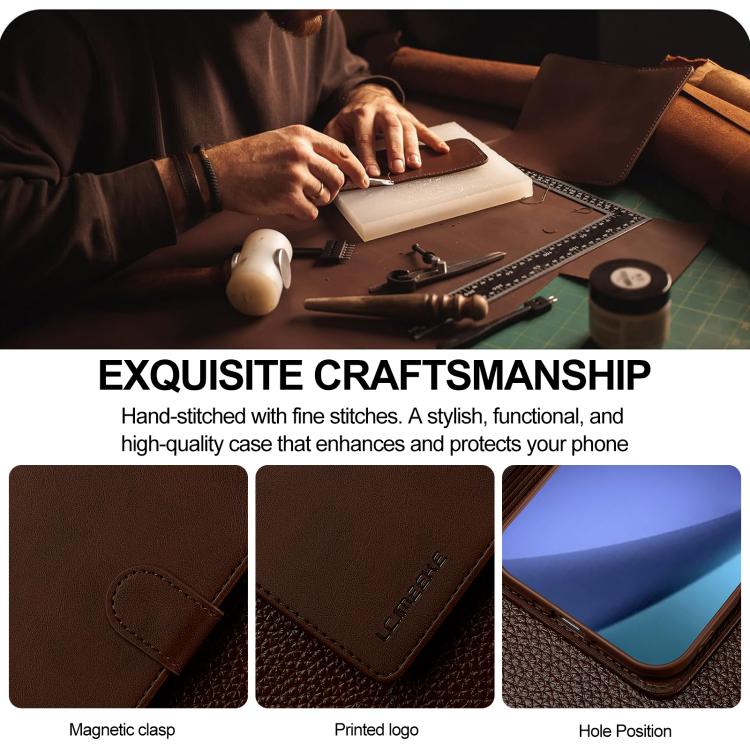 LC.IMEEKE Calf Texture Horizontal Flip Leather Case, iPhone 16e, For iPhone 16 Pro Max