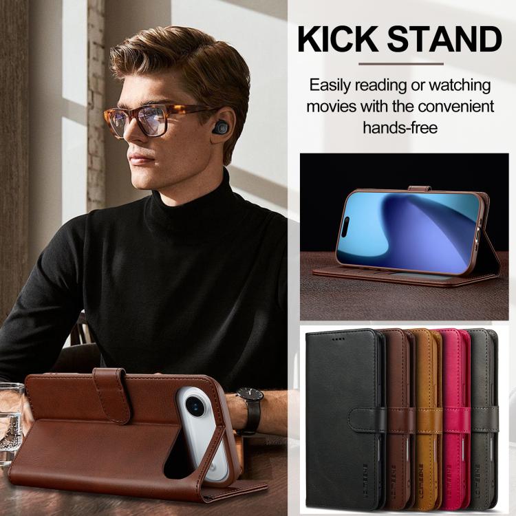 LC.IMEEKE Calf Texture Horizontal Flip Leather Case, iPhone 16e, For iPhone 16 Pro Max