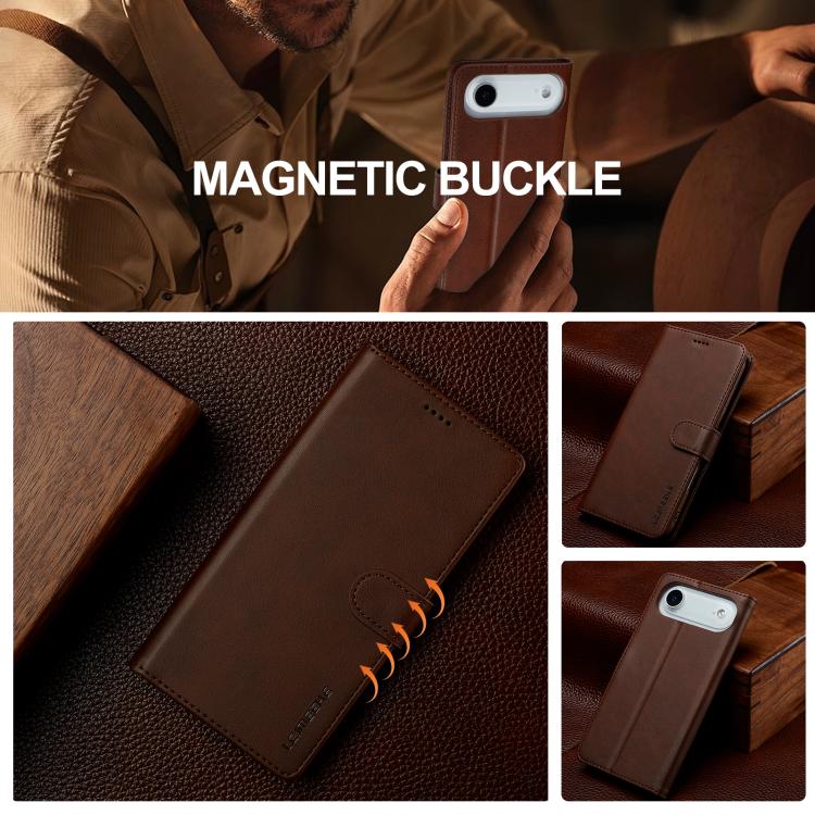 LC.IMEEKE Calf Texture Horizontal Flip Leather Case, iPhone 16e, For iPhone 16 Pro Max