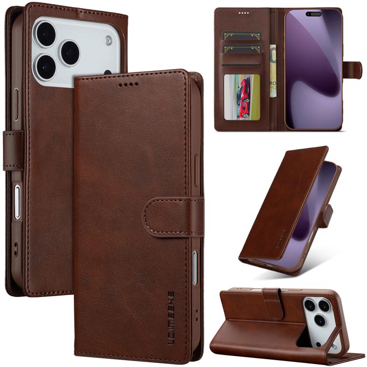 LC.IMEEKE Calf Texture Horizontal Flip Leather Case, For iPhone 17 Pro Max, For iPhone 17 Pro, For iPhone 17, For iPhone 17 Air