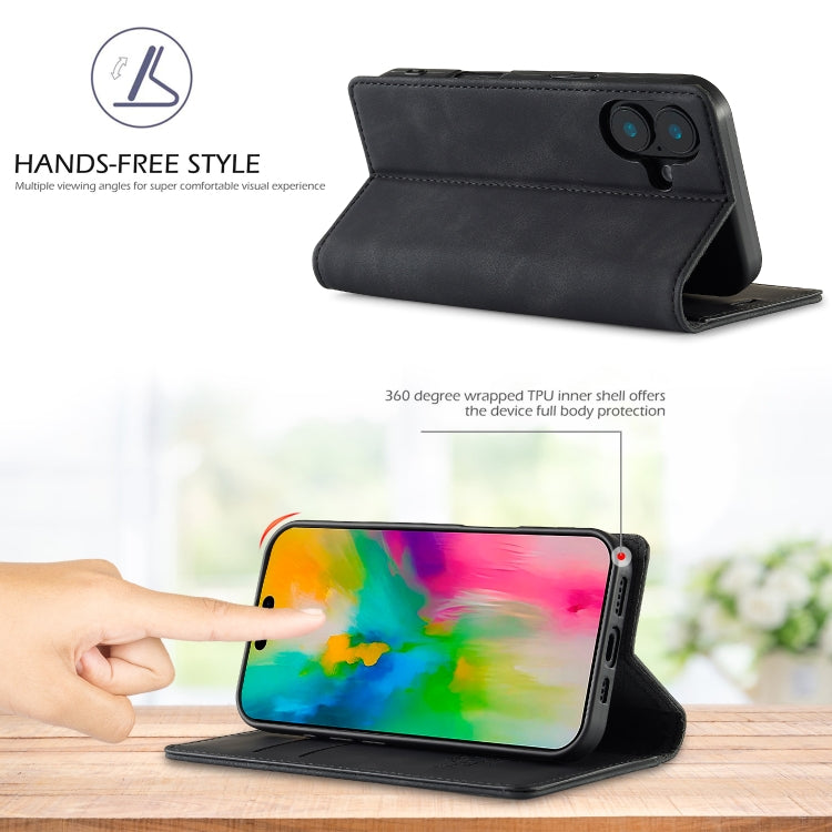 LC.IMEEKE Strong Magnetism Microfiber Leather Phone Case, For iPhone 16