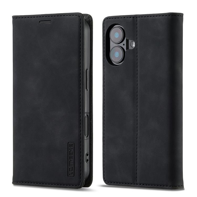 LC.IMEEKE Strong Magnetism Microfiber Leather Phone Case, For iPhone 16 Pro Max, For iPhone 16 Pro, For iPhone 16 Plus, For iPhone 16