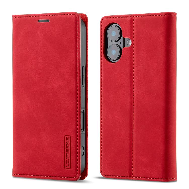 LC.IMEEKE Strong Magnetism Microfiber Leather Phone Case, For iPhone 16 Pro Max, For iPhone 16 Pro, For iPhone 16 Plus, For iPhone 16