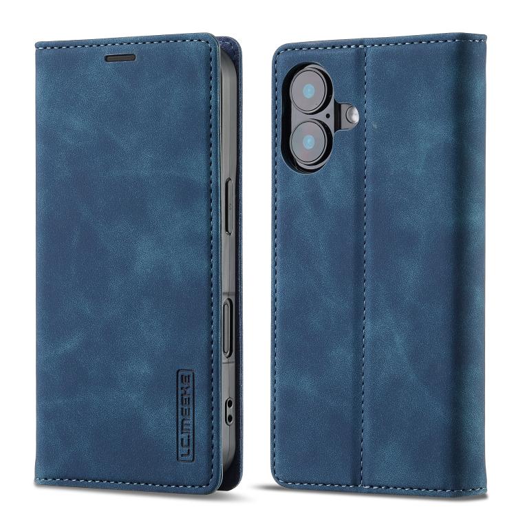 LC.IMEEKE Strong Magnetism Microfiber Leather Phone Case, For iPhone 16 Pro Max, For iPhone 16 Pro, For iPhone 16 Plus, For iPhone 16
