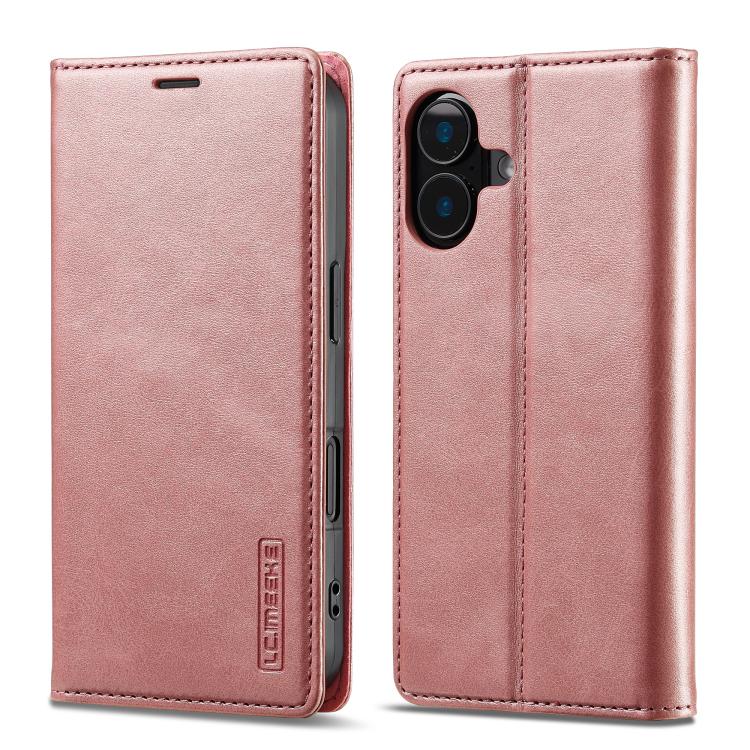 LC.IMEEKE Strong Magnetism Microfiber Leather Phone Case, For iPhone 16 Pro Max, For iPhone 16 Pro, For iPhone 16 Plus, For iPhone 16