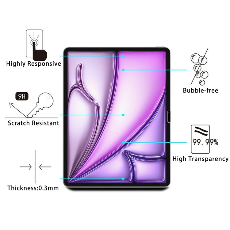 0.26mm 9H 2.5D Explosion-proof Tempered Glass Film, For iPad Air 11 2025 / 2024, For iPad Air 13 2025 / 2024, For iPad Pro 13 2024, For iPad Pro 11 2024