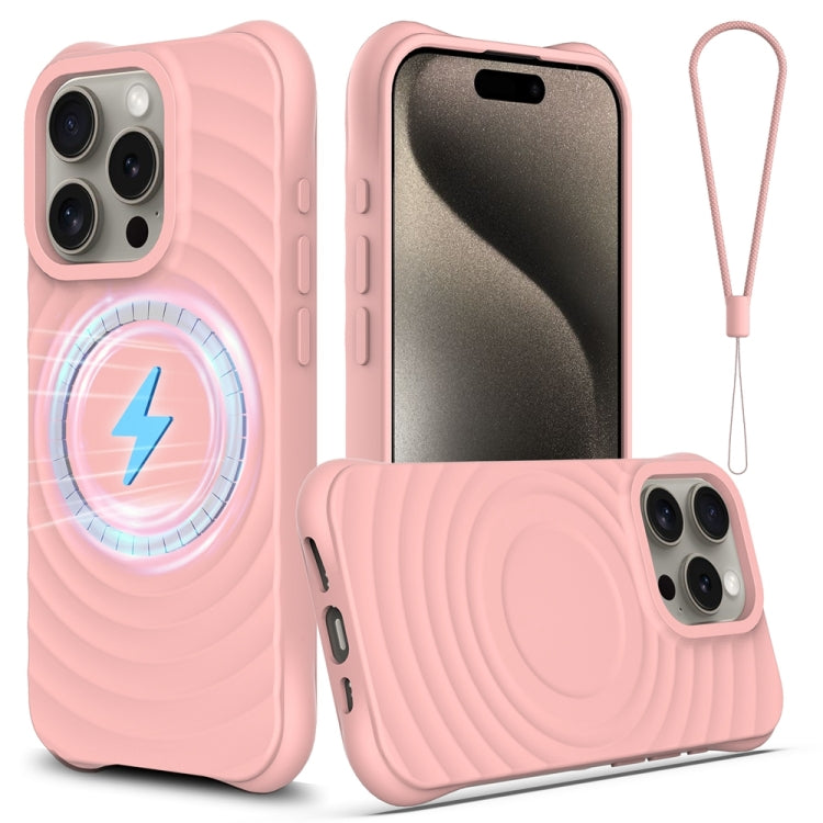 Wave Texture MagSafe Magnetic Liquid Silicone Phone Case, For iPhone 16, For iPhone 15 Pro Max, For iPhone 15 Pro, For iPhone 15 Plus