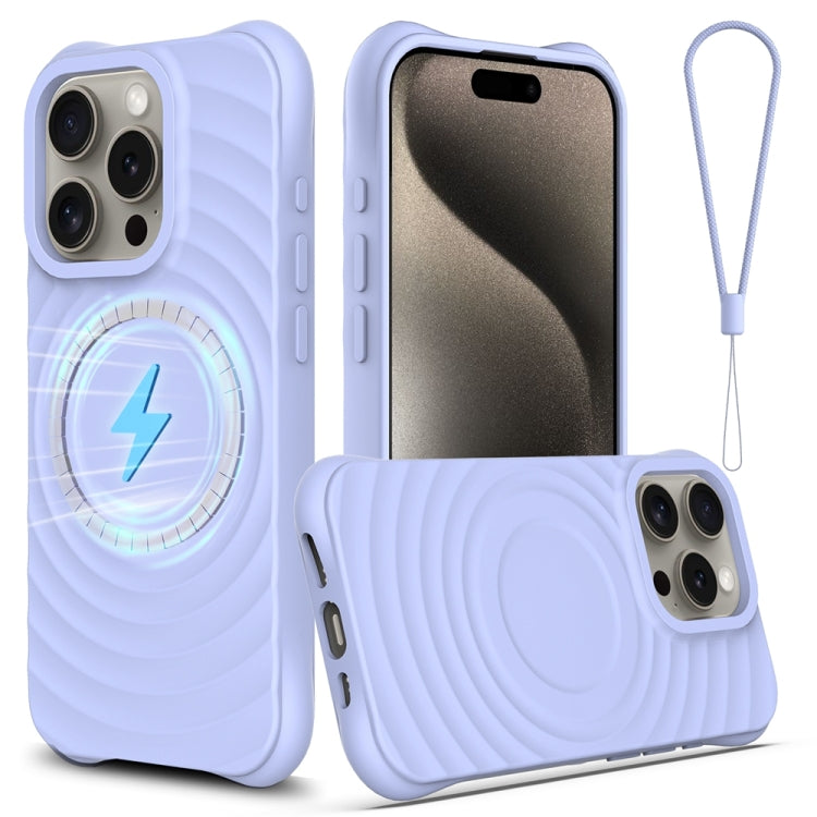 Wave Texture MagSafe Magnetic Liquid Silicone Phone Case, For iPhone 16, For iPhone 15 Pro Max, For iPhone 15 Pro, For iPhone 15 Plus