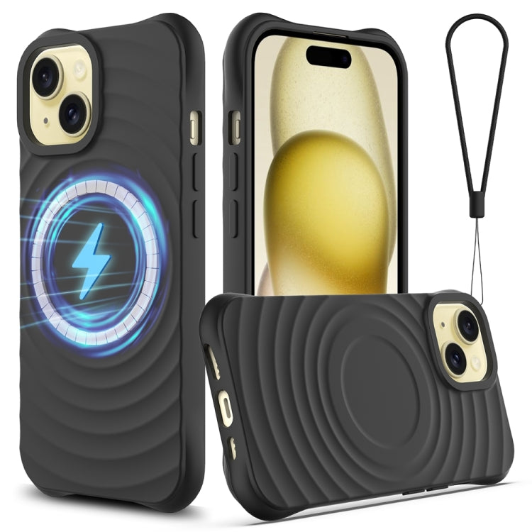 Wave Texture MagSafe Magnetic Liquid Silicone Phone Case, For iPhone 15, For iPhone 14 Plus, For iPhone 14, For iPhone 14 Pro