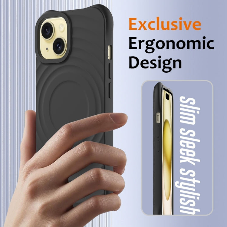 Wave Texture MagSafe Magnetic Liquid Silicone Phone Case, For iPhone 15, For iPhone 14 Plus, For iPhone 14, For iPhone 14 Pro
