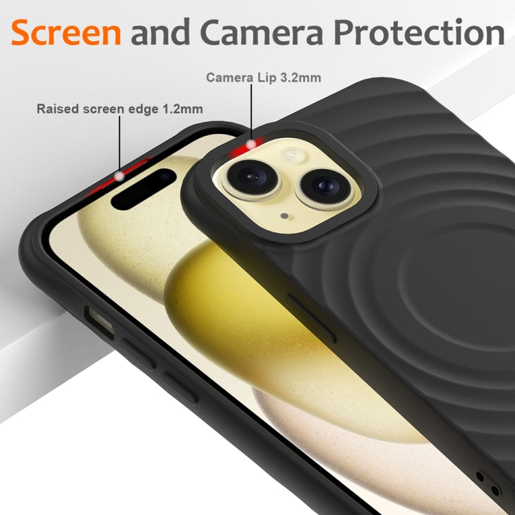 Wave Texture MagSafe Magnetic Liquid Silicone Phone Case, For iPhone 15, For iPhone 14 Plus, For iPhone 14, For iPhone 14 Pro